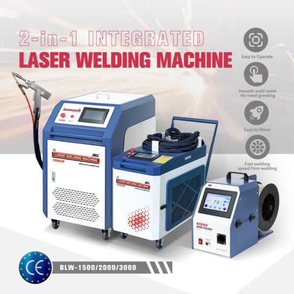 US Stock 2 in 1 1500W Mobile Laser Welding Machine with Weld Seam Cleaning Function Handheld Metal Laser Welder