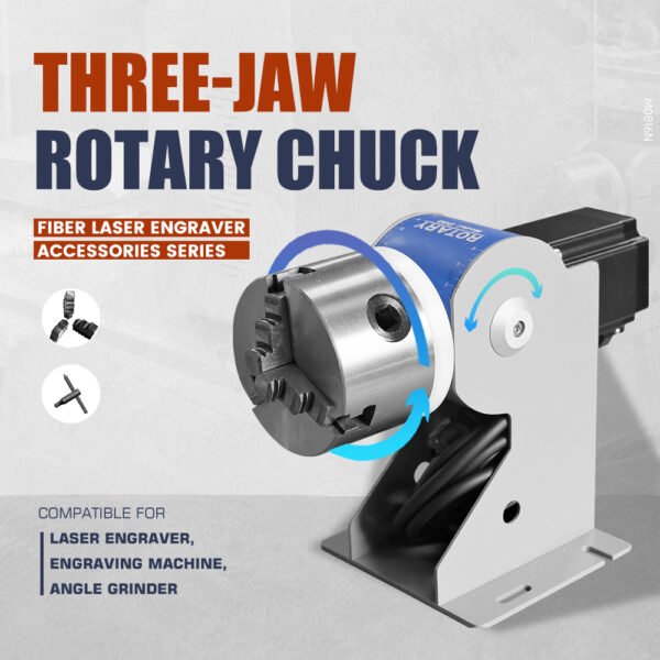 SFX D69 D80 D100 D125 Three-Jaw Rotary Chuck Rotary Axis for Fiber Laser Marking Machine
