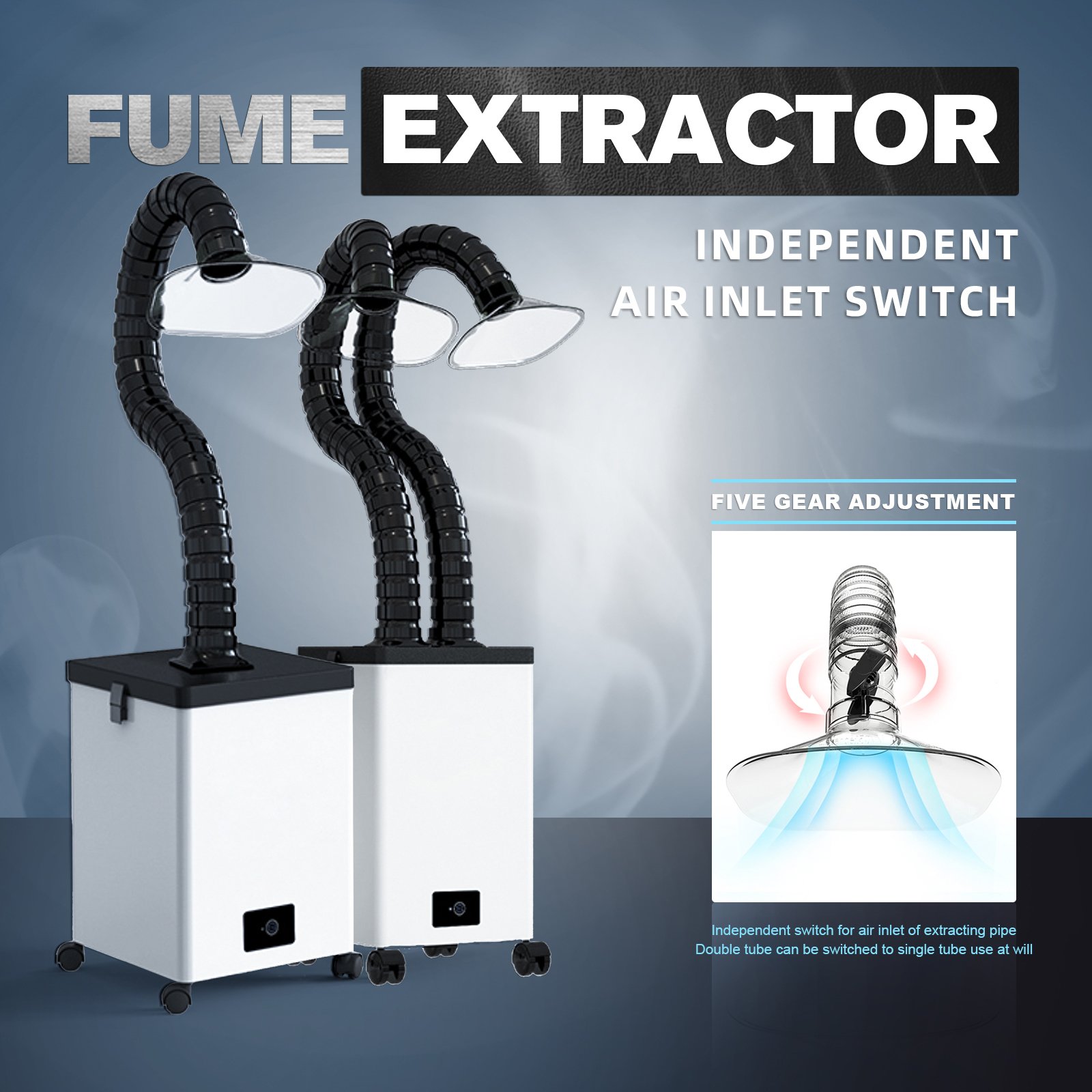 SFX 80W/135W Fume Extractor with 3 Stage Filters Strong Suction Smoke Purifiers
