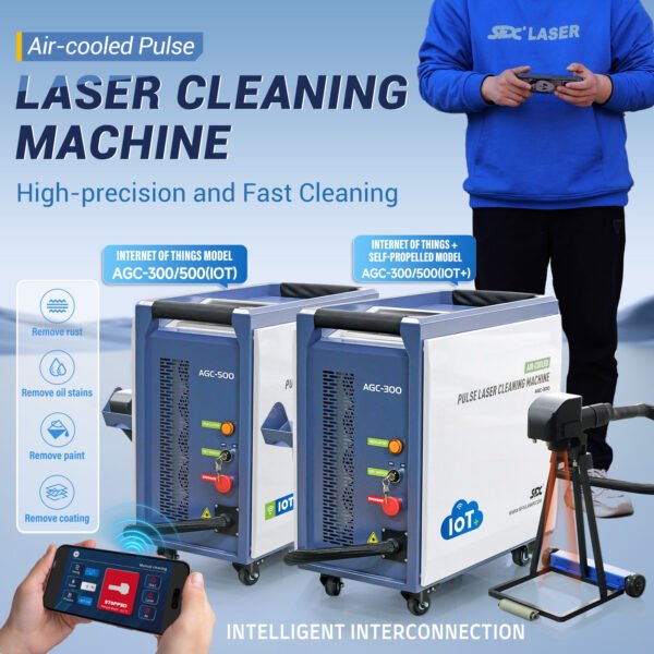 SFX AGC 300W 500W SmartLink Air Cooled Pulse Laser Cleaning Machine with Intelligent Interconnection and Self Propelled Device