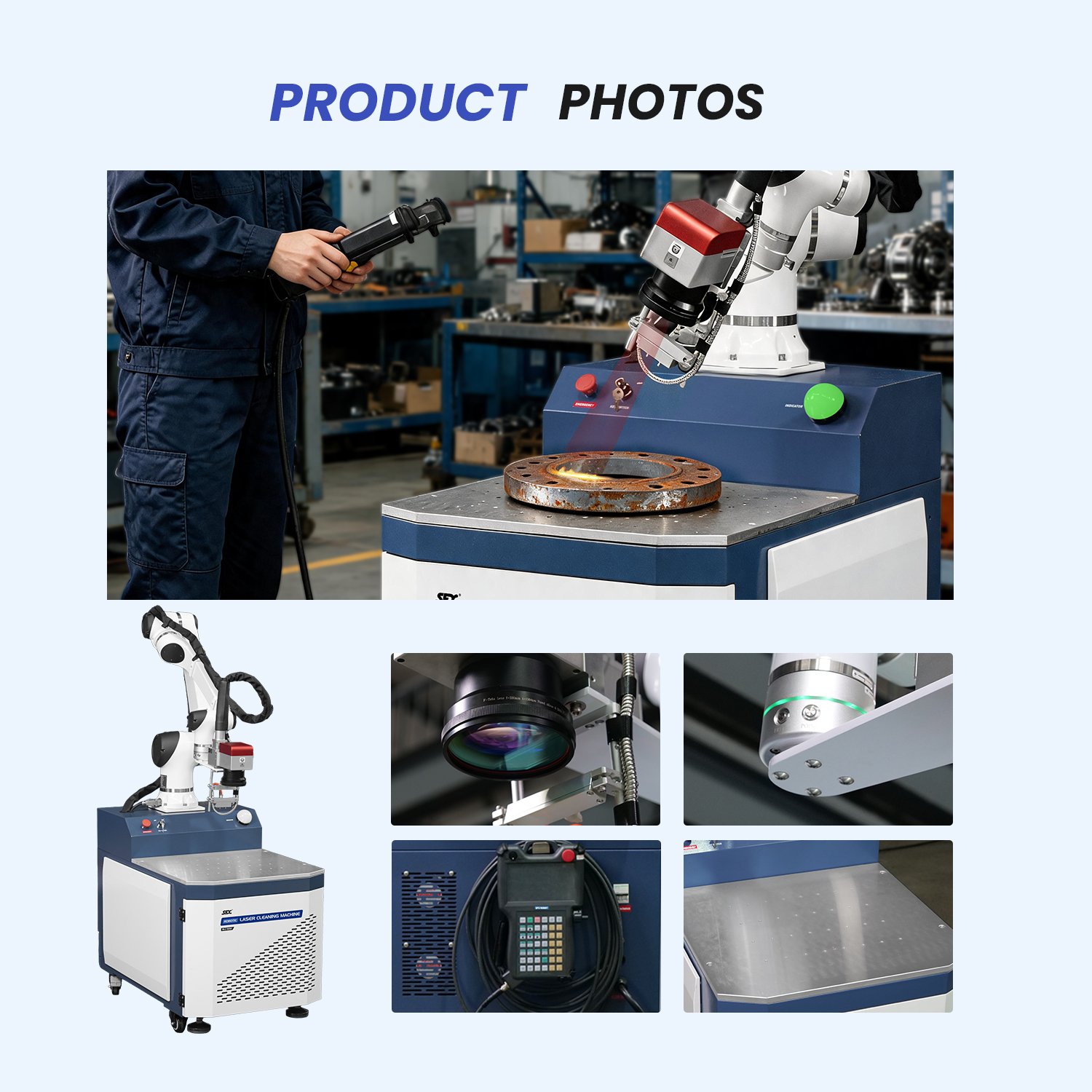 SFX 500W Robotic Laser Cleaning Machine Precision 6-Axis Automated Rust Paint Oxide Layer Laser Cleaning Solution - Image 8