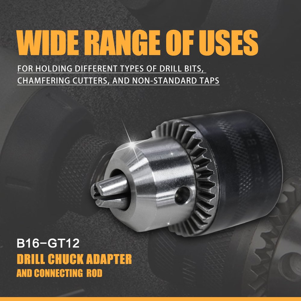 US Stock SFX GT12 TC820 Drill Chuck Adapter and Connecting Rod Drill Chuck Converter with Key Apply for M16R-M36R Electric Tapping Machine - Image 3