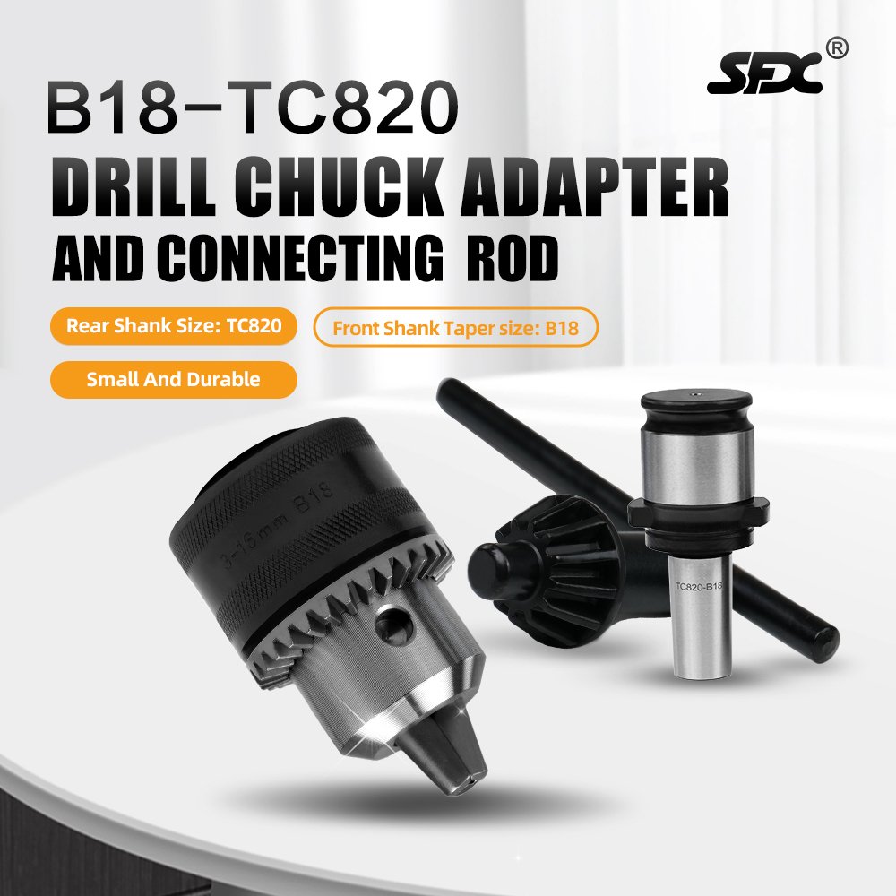 US Stock SFX GT12 TC820 Drill Chuck Adapter and Connecting Rod Drill Chuck Converter with Key Apply for M16R-M36R Electric Tapping Machine - Image 6