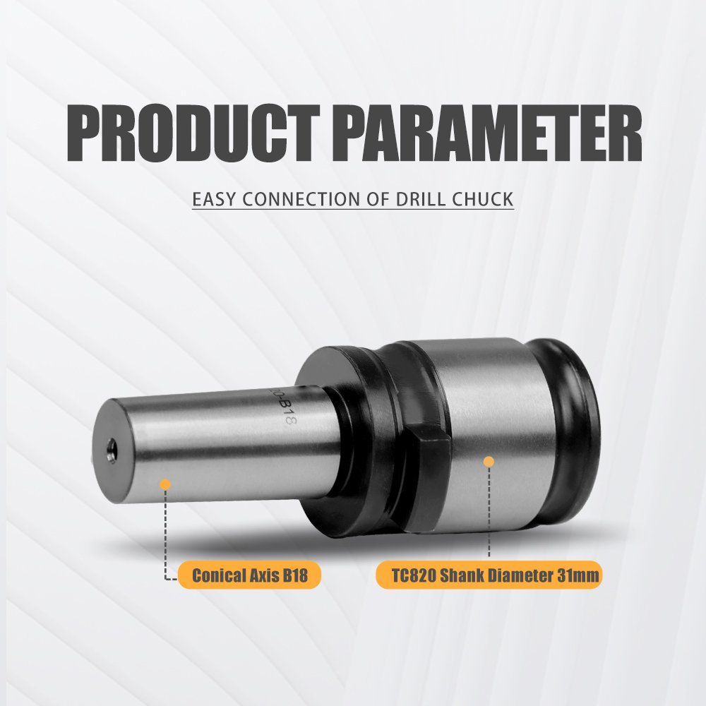 US Stock SFX GT12 TC820 Drill Chuck Adapter and Connecting Rod Drill Chuck Converter with Key Apply for M16R-M36R Electric Tapping Machine - Image 8