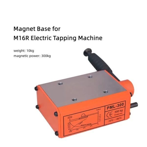 Base Magnet with 300KG Magnet Force for Clamping M16R Electric Tapping Machines Directly on the Workpiece