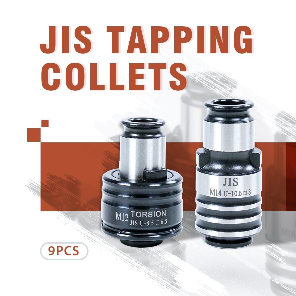 JIS GT12 Tapping Collets Chucks Set 9PCS for SFX-M16R Electric Tapping Machine Quick Change M3 M4 M5 M6 M8 M10 M12 M14 M16 - Image 2