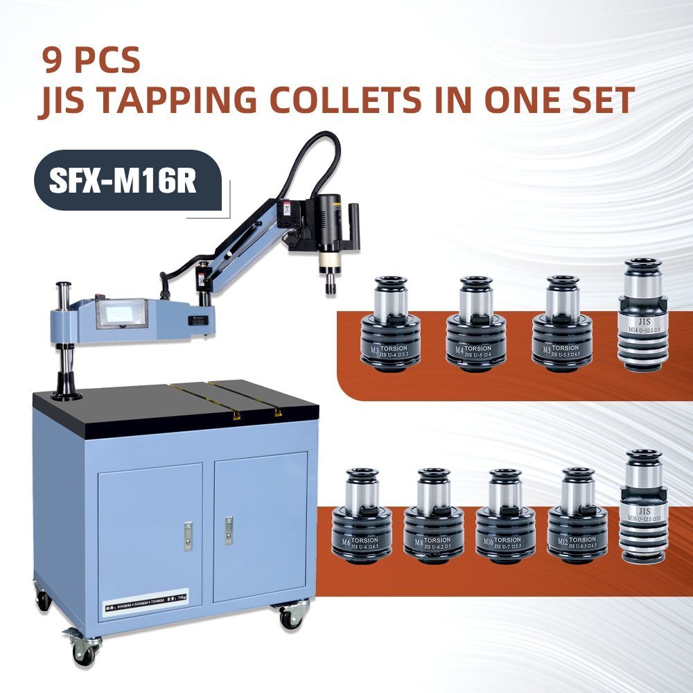 JIS GT12 Tapping Collets Chucks Set 9PCS for SFX-M16R Electric Tapping Machine Quick Change M3 M4 M5 M6 M8 M10 M12 M14 M16 - Image 4