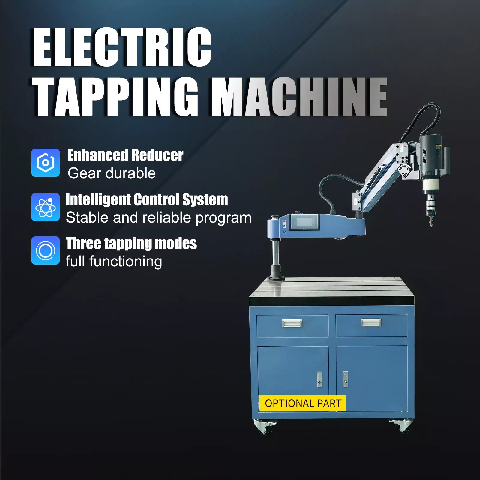 US Stock SFX M4-M20 Electric Tapping Machine with ANSI Collets Oil Sprayer for Steel Aluminum Tapping Universal Tapping SFX-M24HR - Image 5