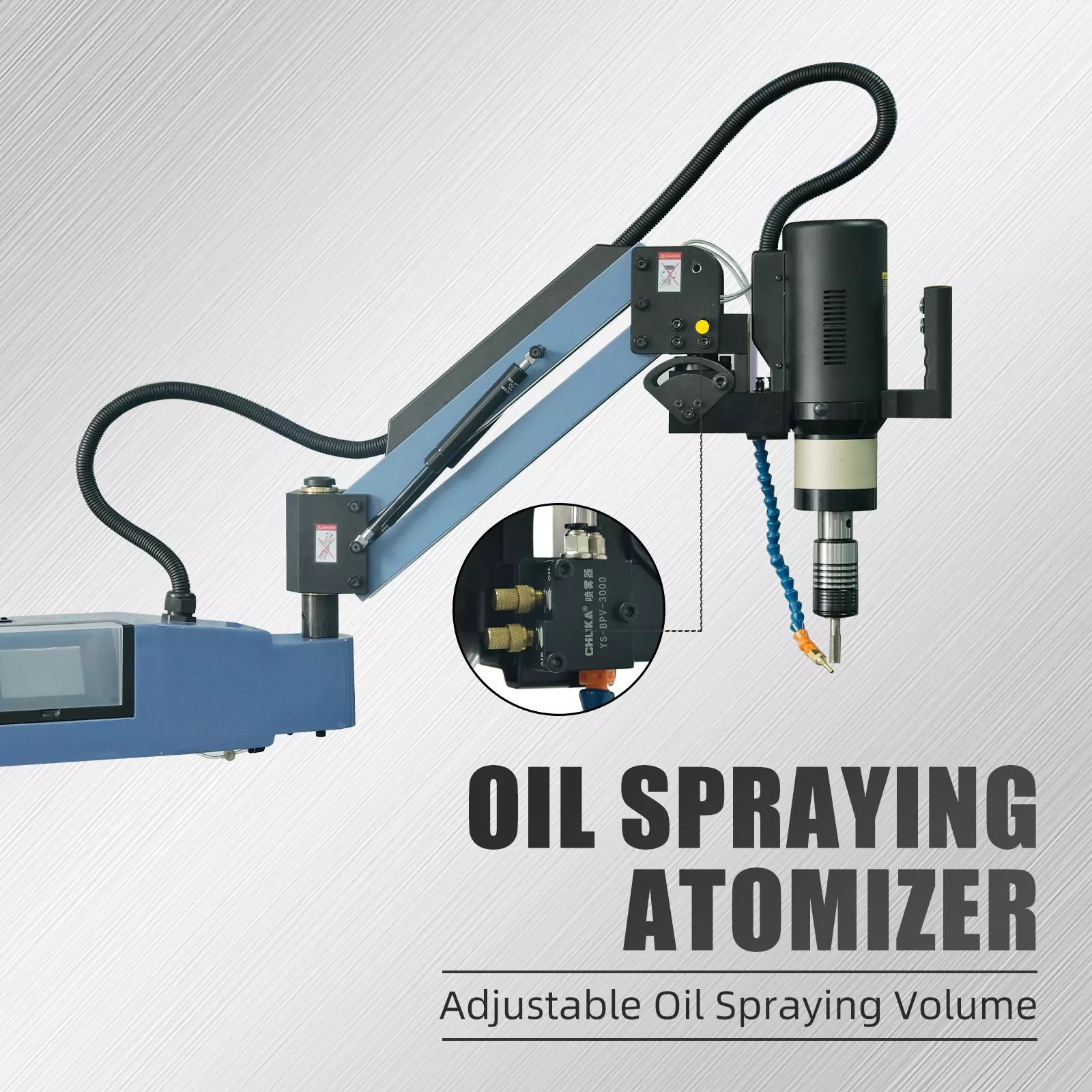 US Stock SFX M4-M20 Electric Tapping Machine with ANSI Collets Oil Sprayer for Steel Aluminum Tapping Universal Tapping SFX-M24HR