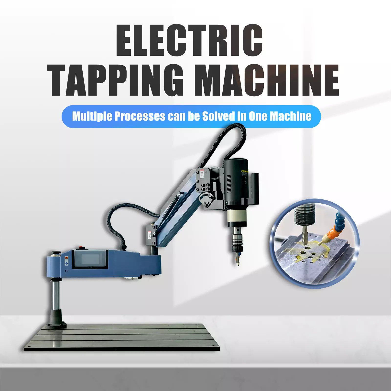 US Stock SFX M16R Flexible Electric Tapping Machine with Auto Oil Sprayer M3-M16 360° Electric Tapper Arm - Image 5