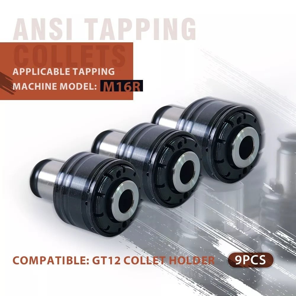 SFX 9PCS GT12 ANSI Tap Collets Chucks Holders for SFX M16R Tapping Machine - Image 4