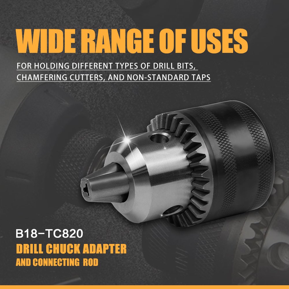 US Stock SFX GT12 TC820 Drill Chuck Adapter and Connecting Rod Drill Chuck Converter with Key Apply for M16R-M36R Electric Tapping Machine - Image 7